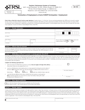 Form 11H Teachers Retirement System of Louisiana Trsl