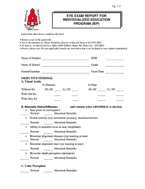 Hb 95 Eye Exam Ohio Form