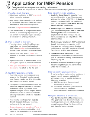 Form 5 20 Application for IMRF Pension DPS109 Dps109