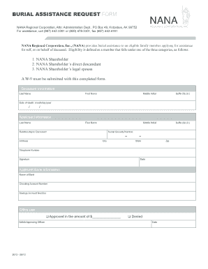 NANA Burial Assistance Request Form 2 NANA Regional