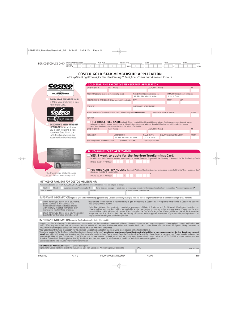 Costco Membership Form PDF