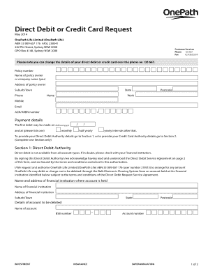  Onepath Direct Debit Form 2014