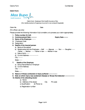 Max Bupa Letter Head Form