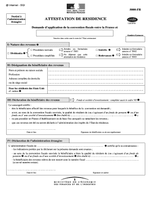 Attestation De R Sidence  Form