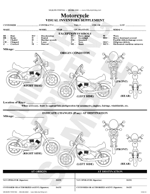 Motorcycle Visual Inventory Supplement  Form
