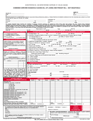 20 Cars Bill of Lading Paper Form