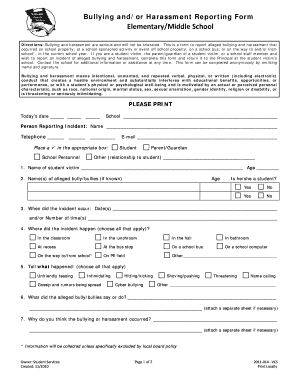 School Report Incident  Form