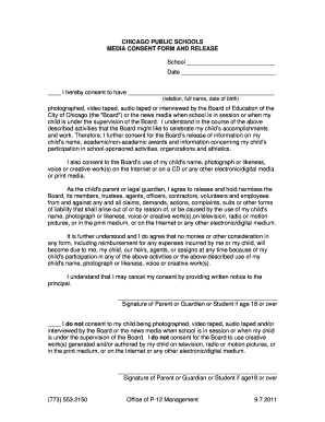 Get and Sign Cps Media Consent Form 2011