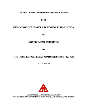 Testing and Commissioning Procedure for Swimming Pool Water Bb Archsd Gov  Form