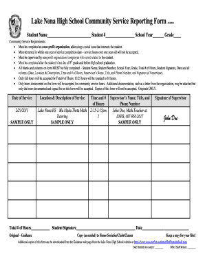 Community Service Form Pasadena Unified School District