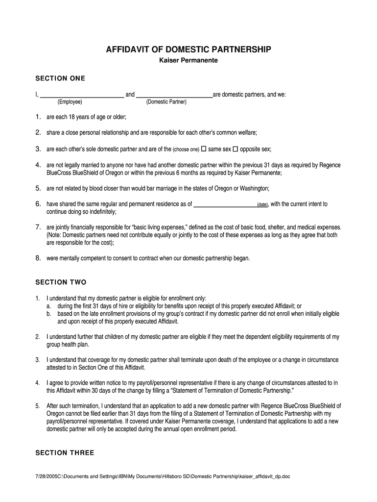 Joint Affidavit of Domestic Partnership Philippines  Form