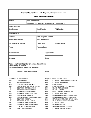 Acquisition Form