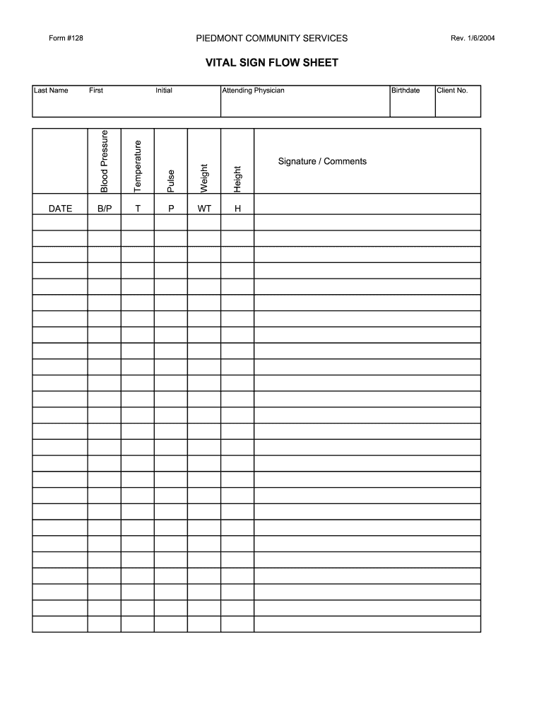 Vital Sign Sheet Fill Out and Sign Printable PDF Template signNow