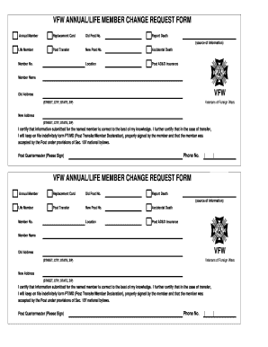 Vfw Member at Large  Form