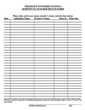 New Jersey Substitute Teacher  Form