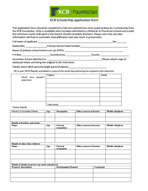  Family Bank Scholarship Application Form 2014-2024