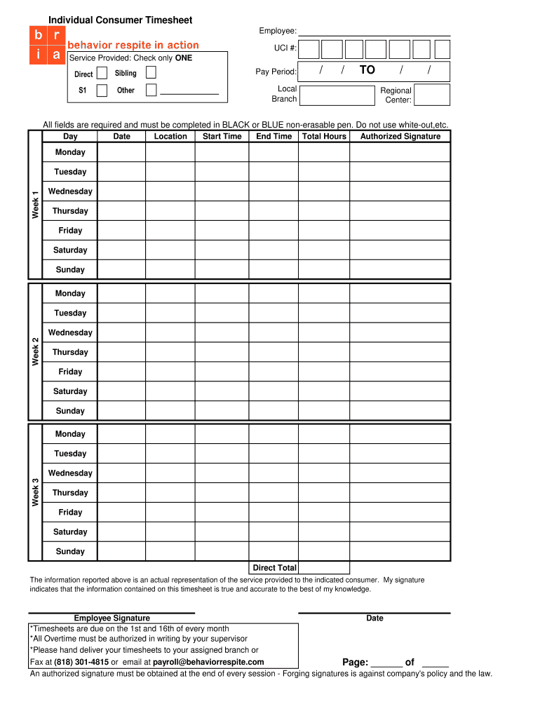 NON NLACRC Timesheet Behavior Respite  Form