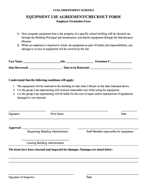 Employee Equipment Checkout Form