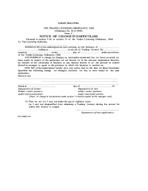 Trading License Sabah  Form