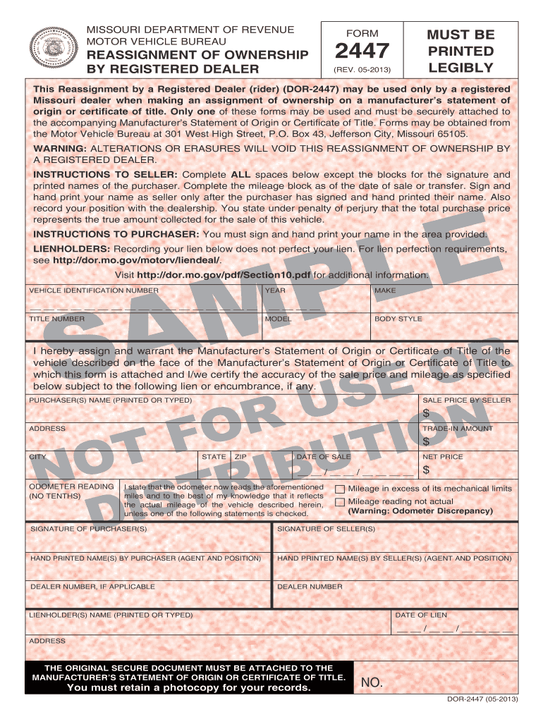  Missouri Form 2447 2013-2024