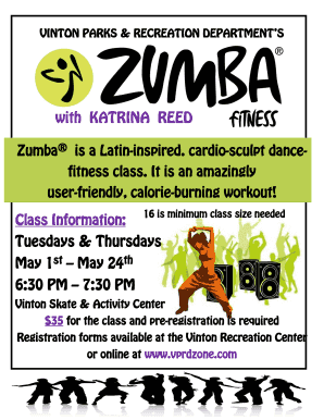 Zumba Registration Form