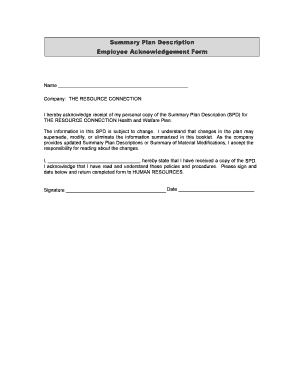 Employee Acknowledgement Form Template