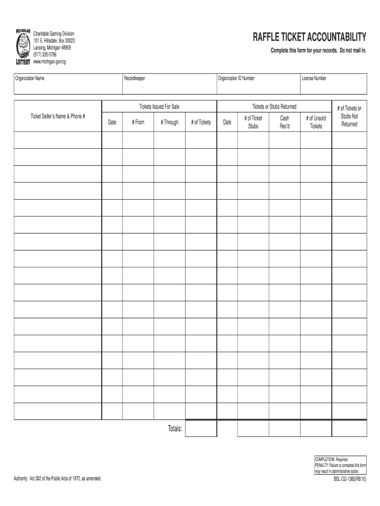 Get and Sign Raffle Ticket Accountability Template 2010-2022 Form