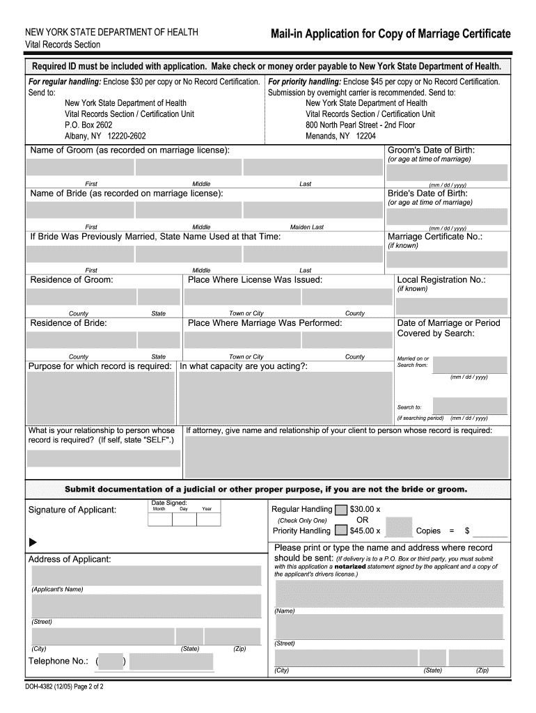  Marriage License Application Ny Form 2011