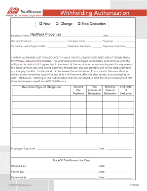 Withholding Authorization  Form