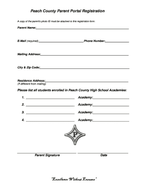 Peach County Parent Portal Form