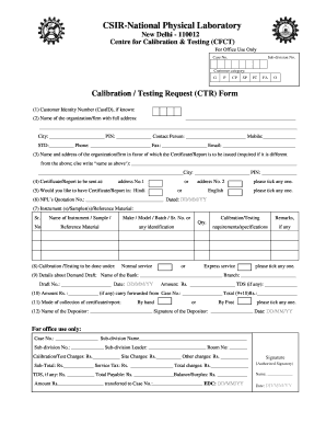 CTR Form PDF National Physical Laboratory Nplindia