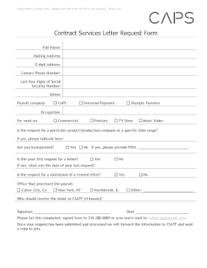 Contract Services Letter Request  Form