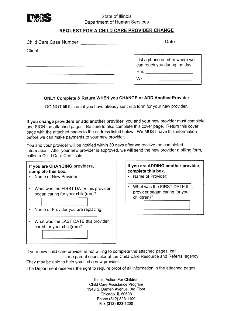  Action for Children Address Form 2008