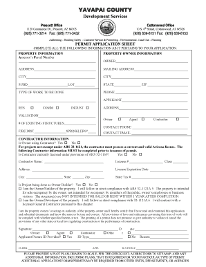 Yavapai County Temporary Dwelling Permit  Form