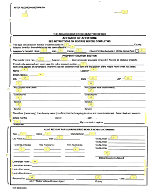 Affidavit of Affixture Florida  Form