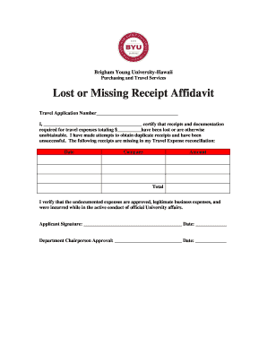  Printable Lost Receipt Form 2010
