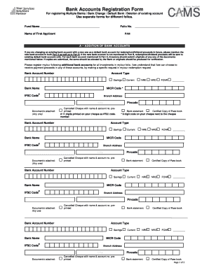 Cams Bank Change Form