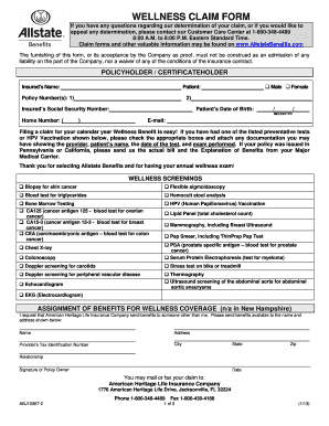 Allstate Wellness Claim Form