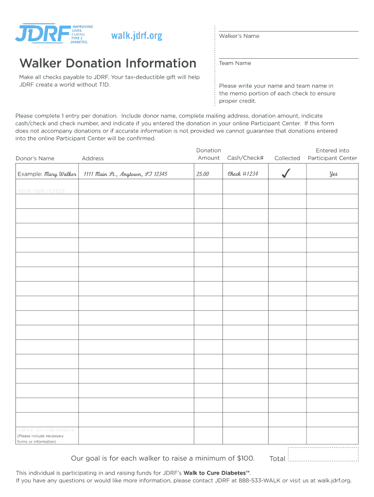 Jdrf Donation Form