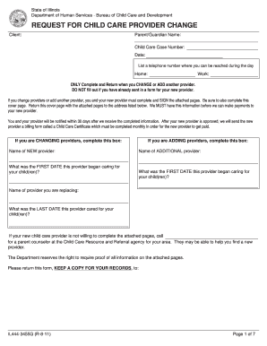 Childcare Ending Form