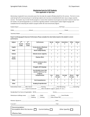 Ell Progress Monitoring Forms