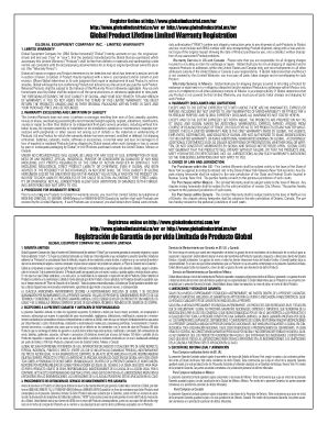 Global Industrial Warranty  Form