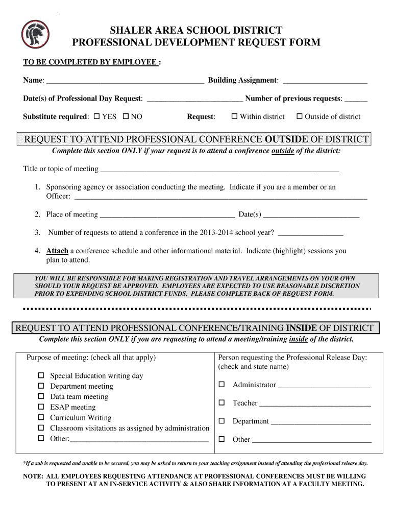 Professional Development Request Form