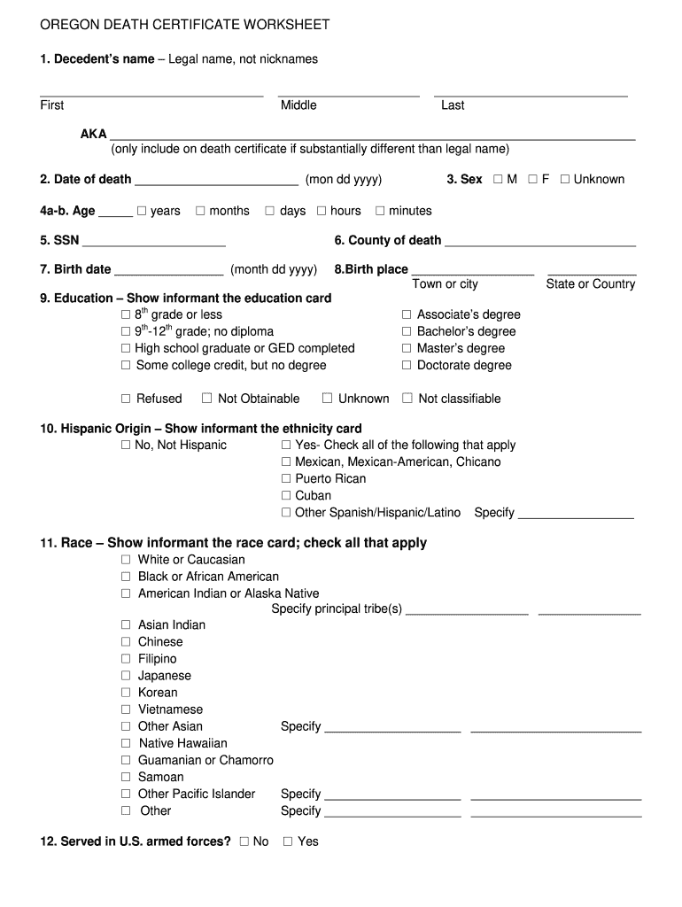 Cremation Certificate  Form