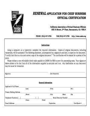 Cbo Renewal Form