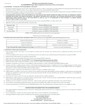 NJNG Enhanced Rebate Application the SaveGreen Project  Form