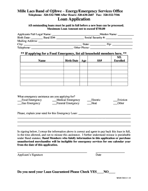  Mille Lacs After Hours Emergency Form 2010