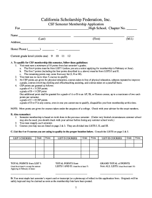 Csf Form