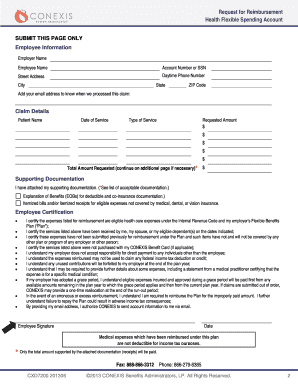 Conexis Reimbursement Form