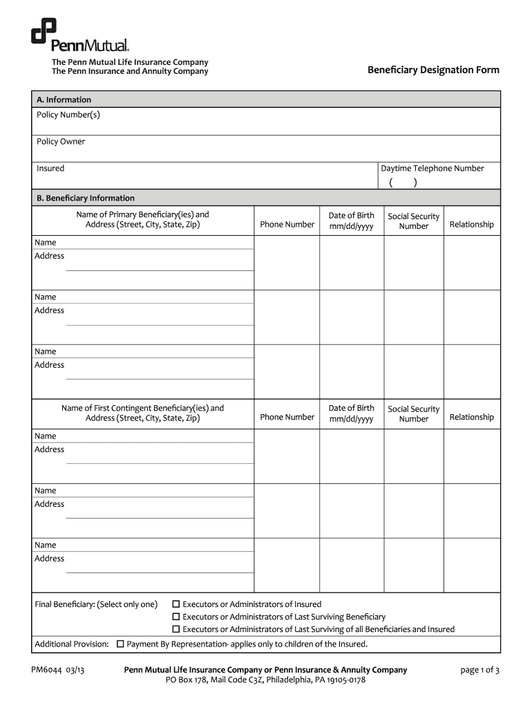 Penn Mutual Forms